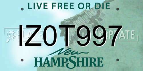 IZ0T997 New Hampshire License Plate