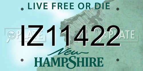 IZ11422 New Hampshire License Plate