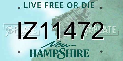 IZ11472 New Hampshire License Plate