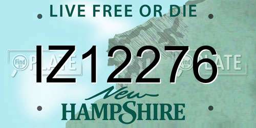 IZ12276 New Hampshire License Plate