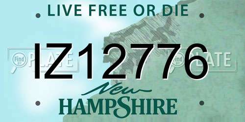 IZ12776 New Hampshire License Plate