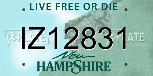 IZ12831 New Hampshire License Plate