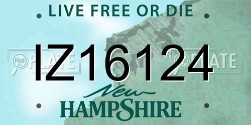 IZ16124 New Hampshire License Plate