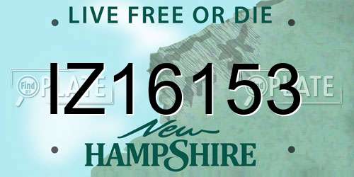IZ16153 New Hampshire License Plate