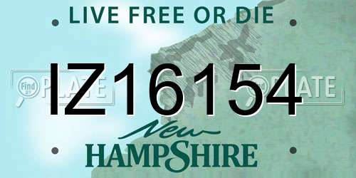 IZ16154 New Hampshire License Plate