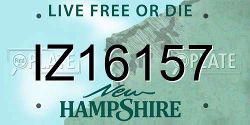 IZ16157 New Hampshire License Plate