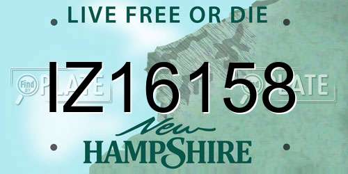 IZ16158 New Hampshire License Plate