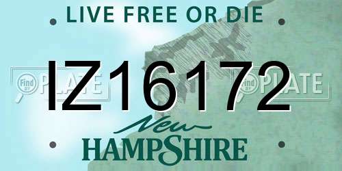 IZ16172 New Hampshire License Plate