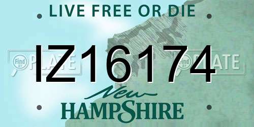 IZ16174 New Hampshire License Plate