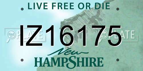 IZ16175 New Hampshire License Plate