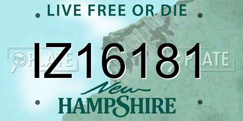 IZ16181 New Hampshire License Plate