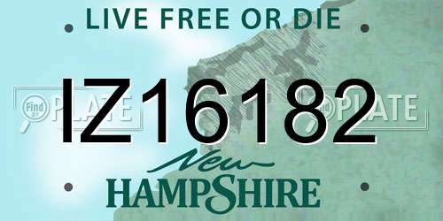 IZ16182 New Hampshire License Plate