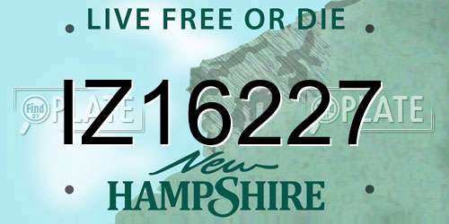IZ16227 New Hampshire License Plate