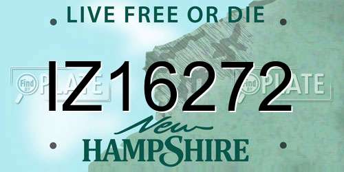 IZ16272 New Hampshire License Plate