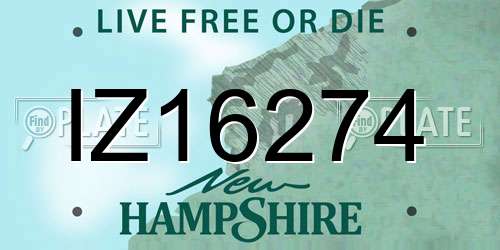 IZ16274 New Hampshire License Plate