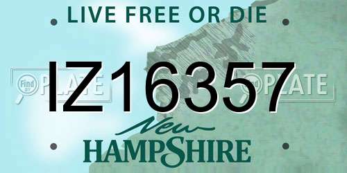IZ16357 New Hampshire License Plate