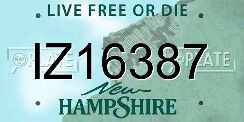 IZ16387 New Hampshire License Plate