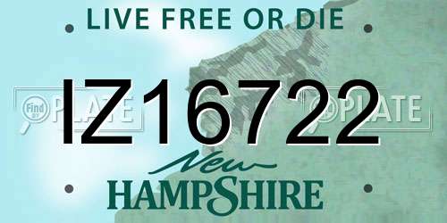 IZ16722 New Hampshire License Plate