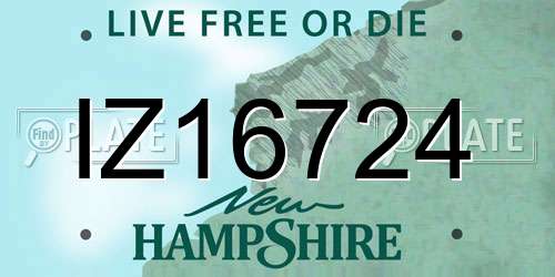 IZ16724 New Hampshire License Plate