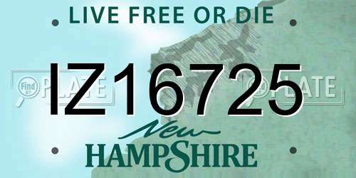 IZ16725 New Hampshire License Plate