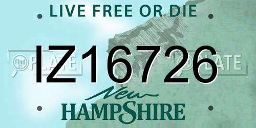 IZ16726 New Hampshire License Plate