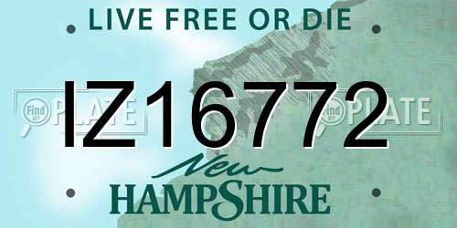 IZ16772 New Hampshire License Plate