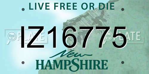 IZ16775 New Hampshire License Plate