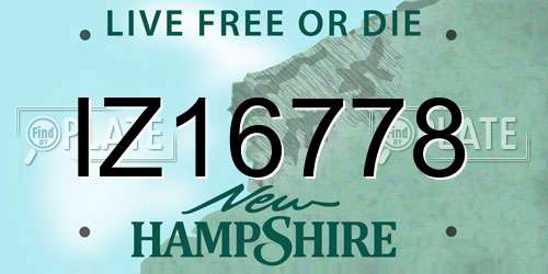 IZ16778 New Hampshire License Plate