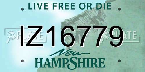 IZ16779 New Hampshire License Plate