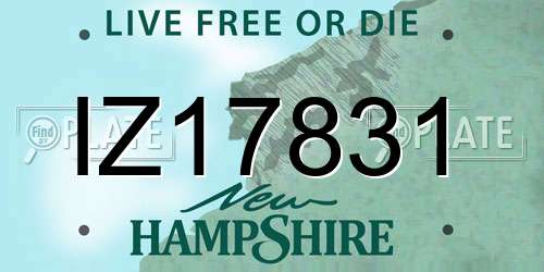 IZ17831 New Hampshire License Plate
