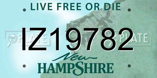 IZ19782 New Hampshire License Plate