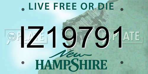IZ19791 New Hampshire License Plate