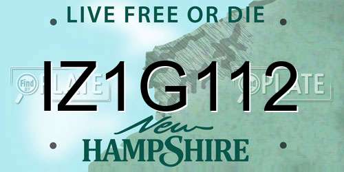 IZ1G112 New Hampshire License Plate