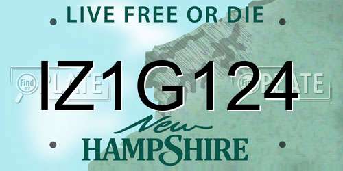 IZ1G124 New Hampshire License Plate