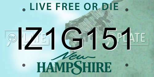 IZ1G151 New Hampshire License Plate