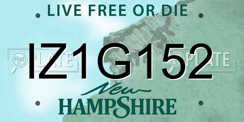 IZ1G152 New Hampshire License Plate