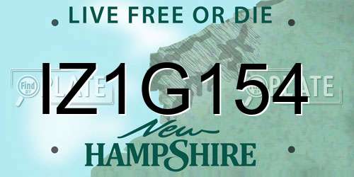 IZ1G154 New Hampshire License Plate