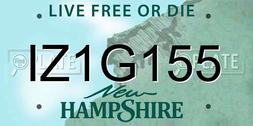 IZ1G155 New Hampshire License Plate