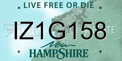 IZ1G158 New Hampshire License Plate