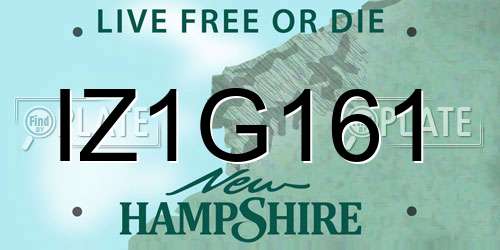 IZ1G161 New Hampshire License Plate
