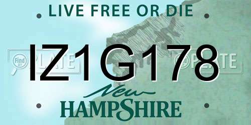 IZ1G178 New Hampshire License Plate