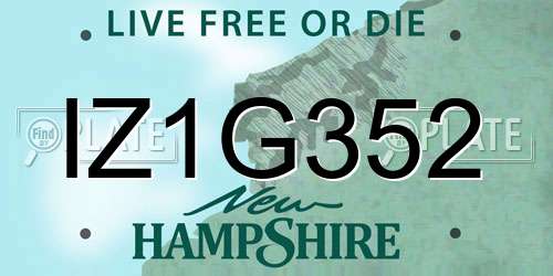 IZ1G352 New Hampshire License Plate