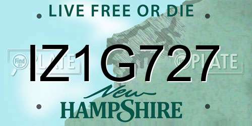 IZ1G727 New Hampshire License Plate