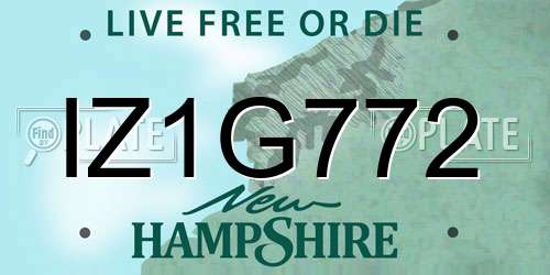 IZ1G772 New Hampshire License Plate