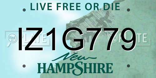 IZ1G779 New Hampshire License Plate