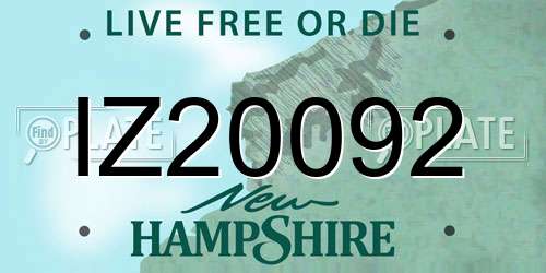 IZ20092 New Hampshire License Plate