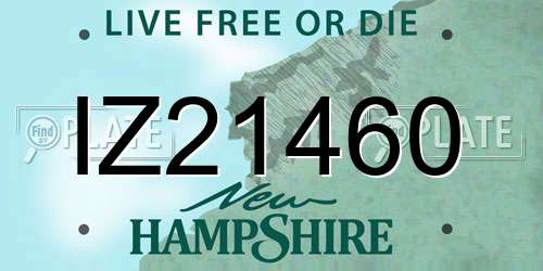 IZ21460 New Hampshire License Plate