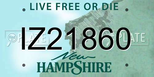 IZ21860 New Hampshire License Plate