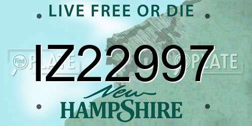 IZ22997 New Hampshire License Plate