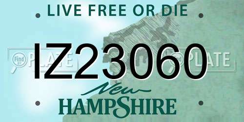 IZ23060 New Hampshire License Plate